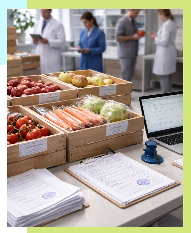 Сертификация овощей и фруктов в Сафонове от 8711 р. | Алешин-Сфн