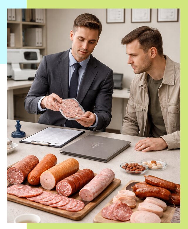 Сертификация колбасных изделий в Сафонове от 7686 р. | Алешин-Сфн