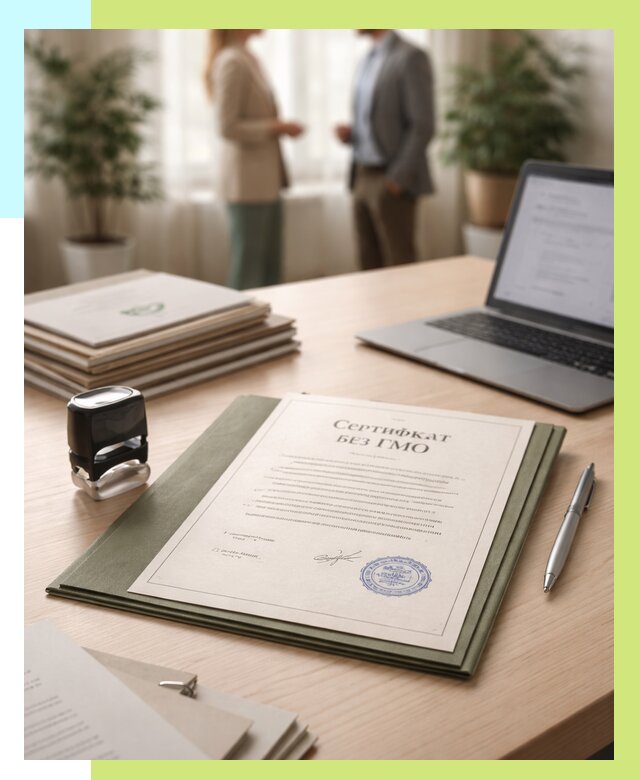 Сертификат без ГМО в Сафонове от 7686 р. оформить срочно Алешин-Сфн