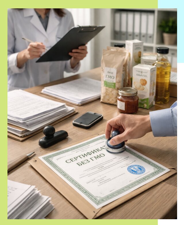 Получение сертификата Без ГМО для продукции в Сафонове